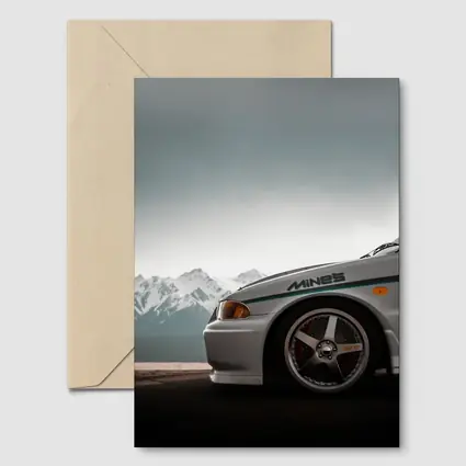 Mitsubishi Lancer Evolution Mountains Gray Sky