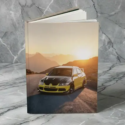 Mitsubishi Lancer Evolution Mountain Sunset Road