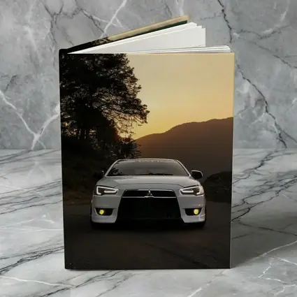 Mitsubishi Lancer White Car Sunset Mountains