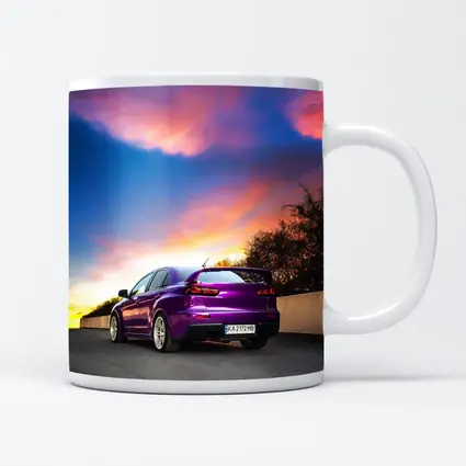 Mitsubishi Lancer Evolution Purple Sunset Sky