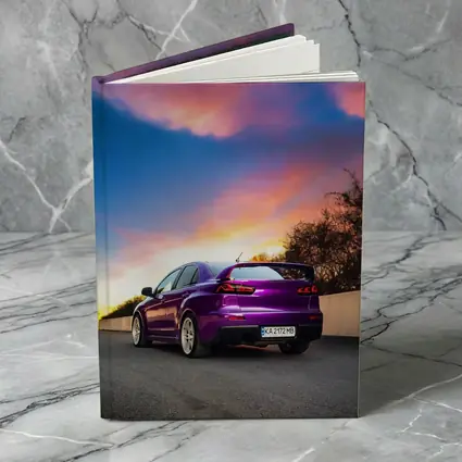 Mitsubishi Lancer Evolution Purple Sunset Sky