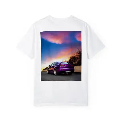 Mitsubishi Lancer Evolution Purple Sunset Sky