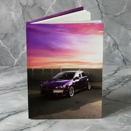Mitsubishi Lancer Purple Car Sunset Sky