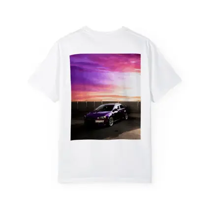 Mitsubishi Lancer Purple Car Sunset Sky
