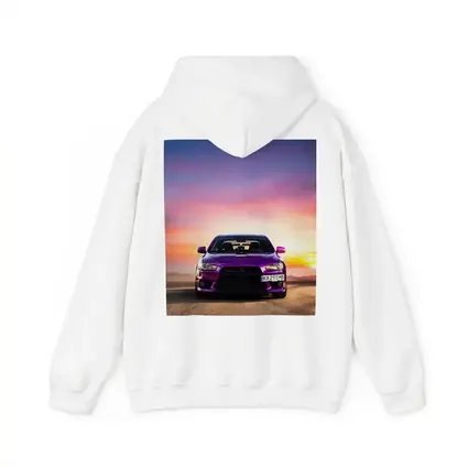 Mitsubishi Lancer Purple Car Sunset Sky