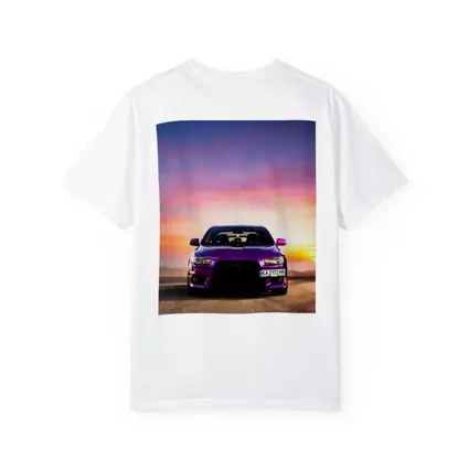 Mitsubishi Lancer Purple Car Sunset Sky