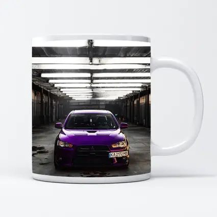 Mitsubishi Lancer Purple Inside Industrial Garage