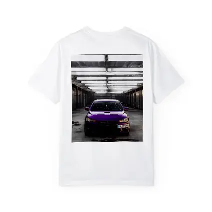 Mitsubishi Lancer Purple Inside Industrial Garage