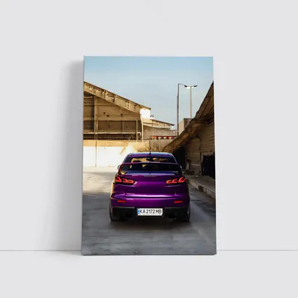 Mitsubishi Lancer Purple Rear Urban Garage