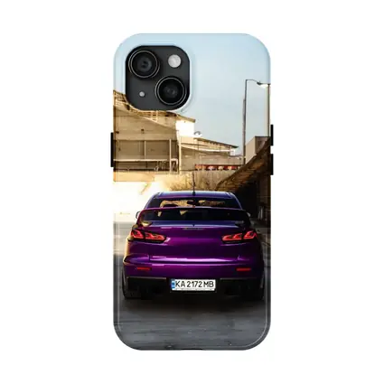 Mitsubishi Lancer Purple Rear Urban Garage