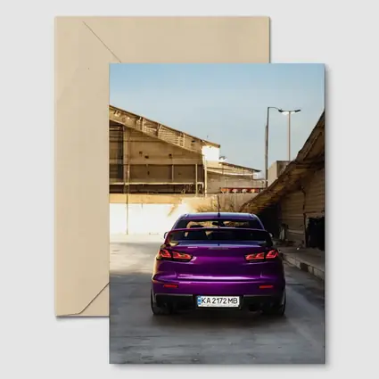 Mitsubishi Lancer Purple Rear Urban Garage