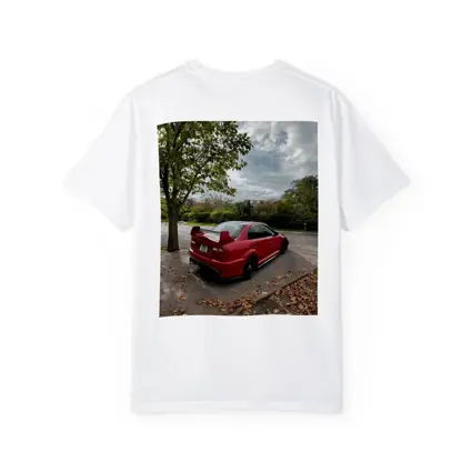 Red Mitsubishi Lancer Evolution Street Parking