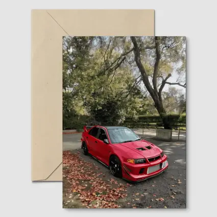 Mitsubishi Lancer Evolution Red Park Setting