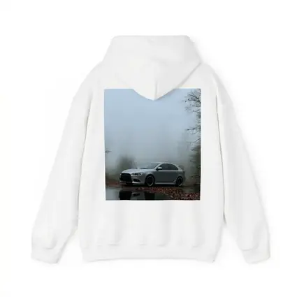 Mitsubishi Lancer Silver Car Foggy Forest