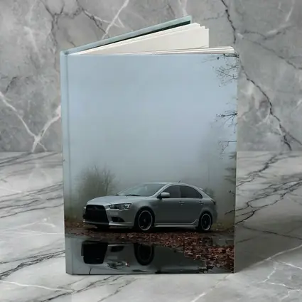 Mitsubishi Lancer Silver Car Foggy Forest