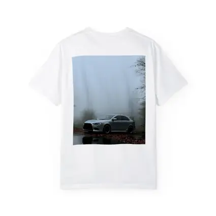 Mitsubishi Lancer Silver Car Foggy Forest