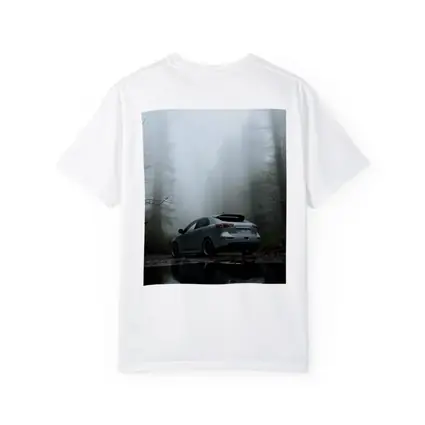 Mitsubishi Lancer Silver Car Foggy Forest