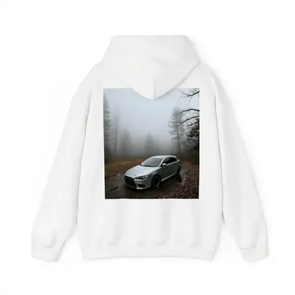 Mitsubishi Lancer Silver Car Foggy Forest