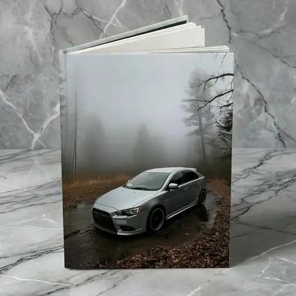 Mitsubishi Lancer Silver Car Foggy Forest