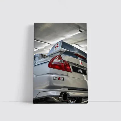 Mitsubishi Lancer Evolution Silver Garage Rear