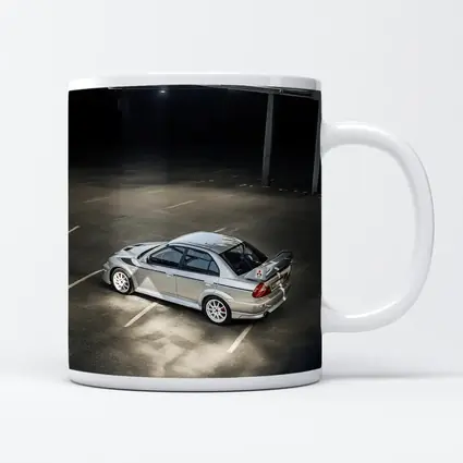 Mitsubishi Lancer Evolution Silver Parking Garage