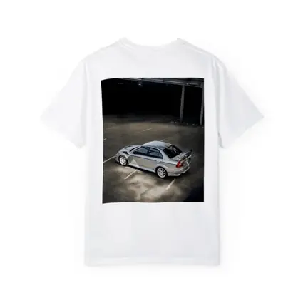 Mitsubishi Lancer Evolution Silver Parking Garage