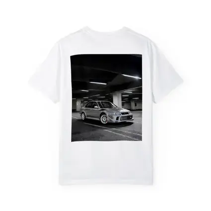 Mitsubishi Lancer Evolution Silver Parking Garage