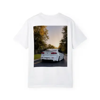 Mitsubishi Lancer White Slammed Street Sunset
