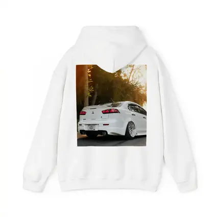 Mitsubishi Lancer White Car Sunset Street