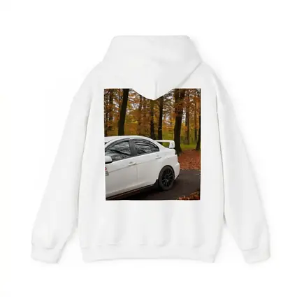 Mitsubishi Lancer Evo White Autumn Forest