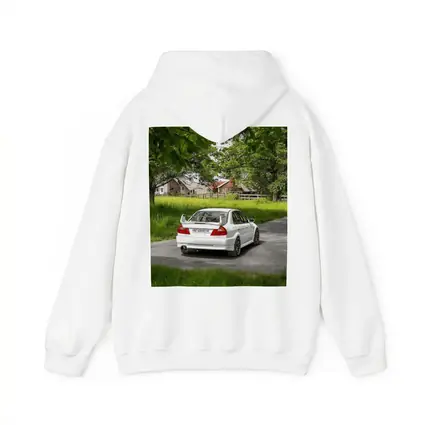 Mitsubishi Lancer Evolution White Rural Road