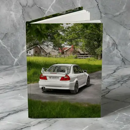 Mitsubishi Lancer Evolution White Rural Road
