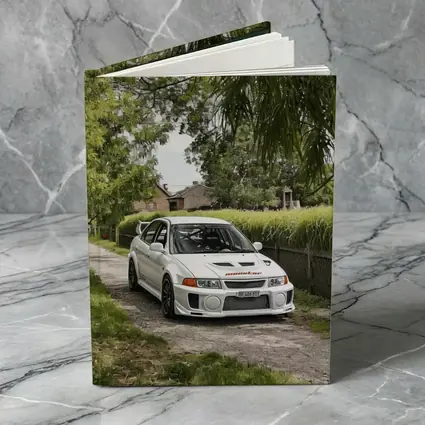 Mitsubishi Lancer Evolution White Gravel Road