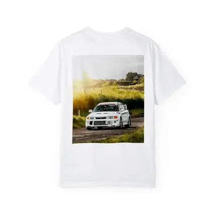 Mitsubishi Lancer Evolution White Rally Road