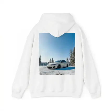 Mitsubishi Lancer White Stance Snow Forest