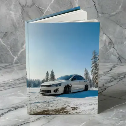 Mitsubishi Lancer White Stance Snow Forest