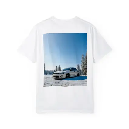 Mitsubishi Lancer White Stance Snow Forest