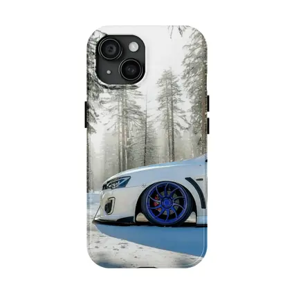 Mitsubishi Lancer White Stance Snowy Forest