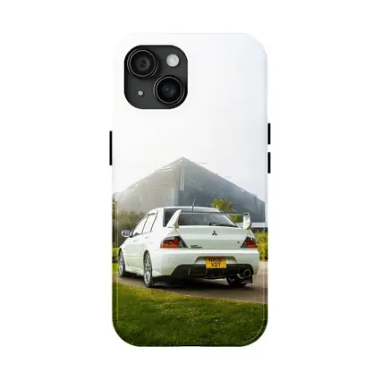 Mitsubishi Lancer Evolution White City Background