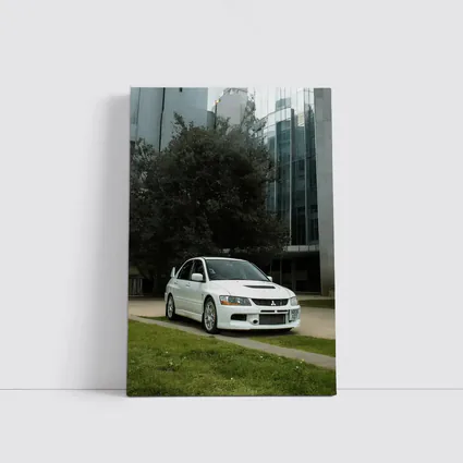 Mitsubishi Lancer Evolution White Urban City