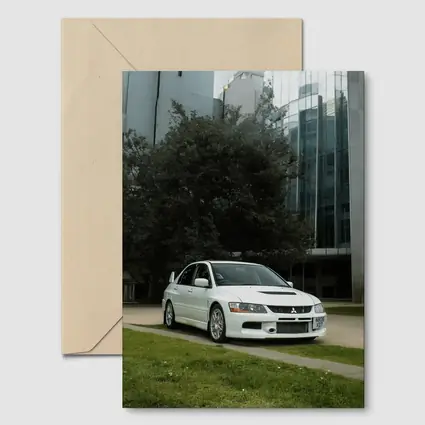 Mitsubishi Lancer Evolution White Urban City