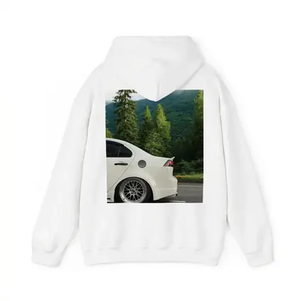 Mitsubishi Lancer White Car Mountain Forest