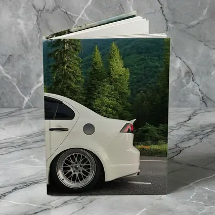 Mitsubishi Lancer White Car Mountain Forest