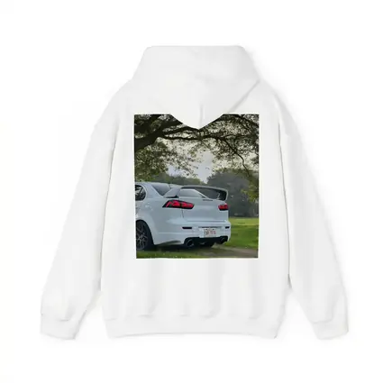 Mitsubishi Lancer White Parked Under Green Trees
