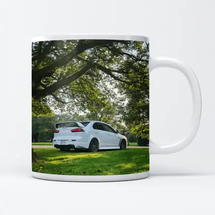 Mitsubishi Lancer Evolution White Park Setting