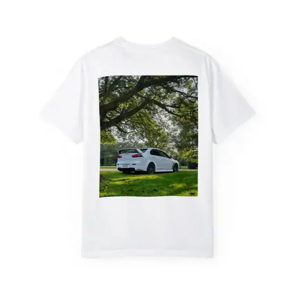 Mitsubishi Lancer Evolution White Park Setting