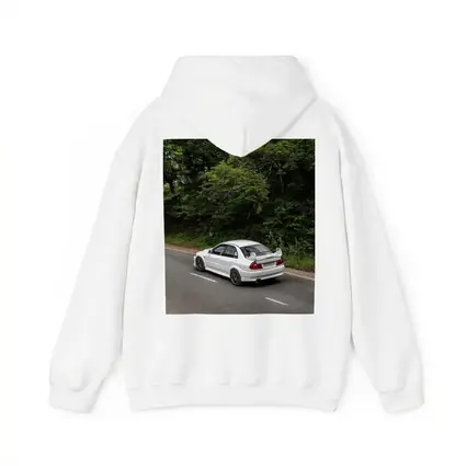 Mitsubishi Lancer Evolution White Road Drive