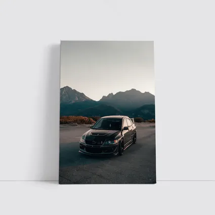 Mitsubishi Lancer Evo Black Mountain Backdrop