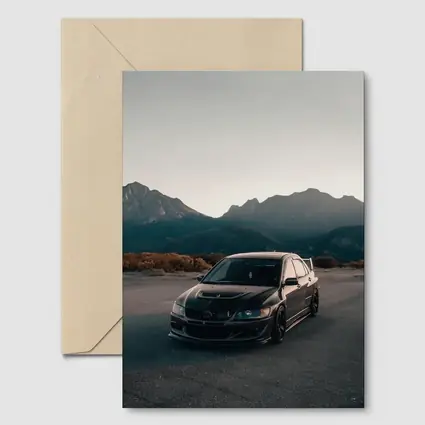 Mitsubishi Lancer Evo Black Mountain Backdrop