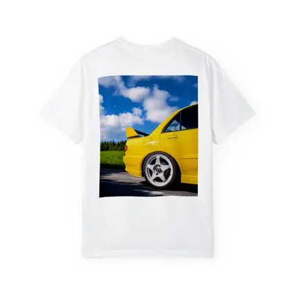 Mitsubishi Lancer Evo Yellow Summer Road